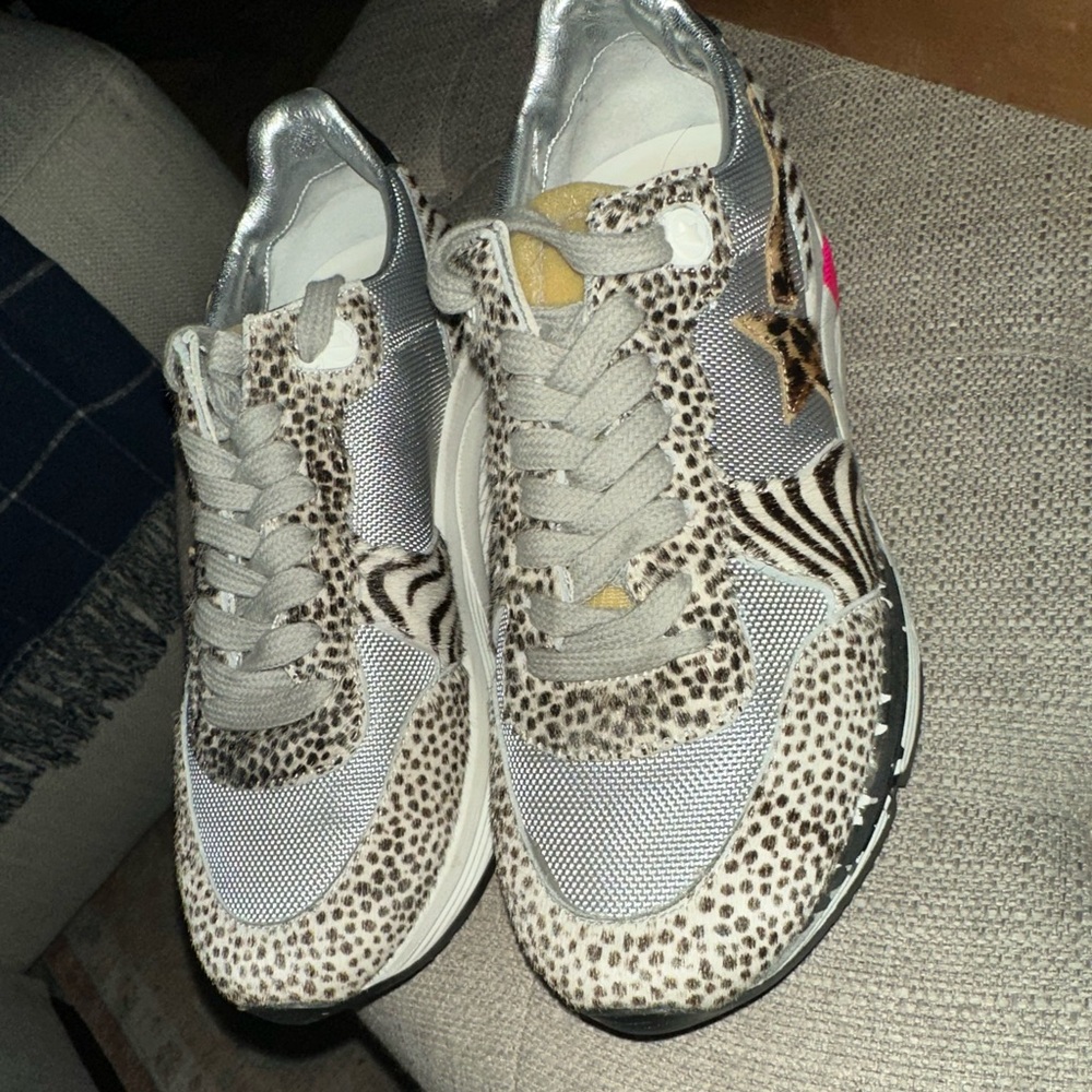 Golden Goose Leopard and Zebra Print Sneakers